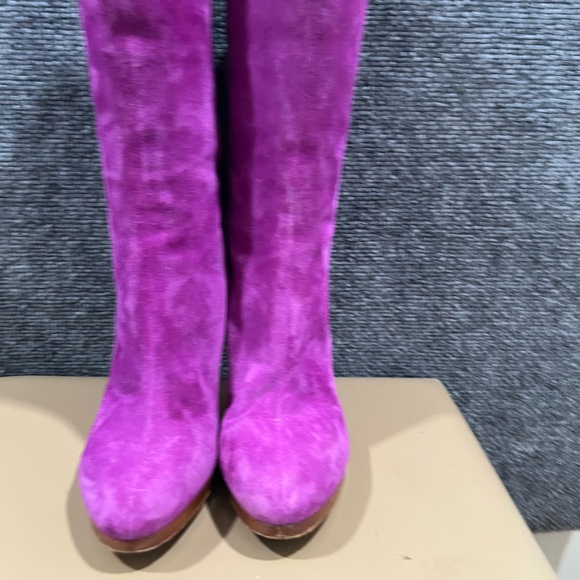 Sergio rossi velvet purple boots size 37 - Picture 10 of 16